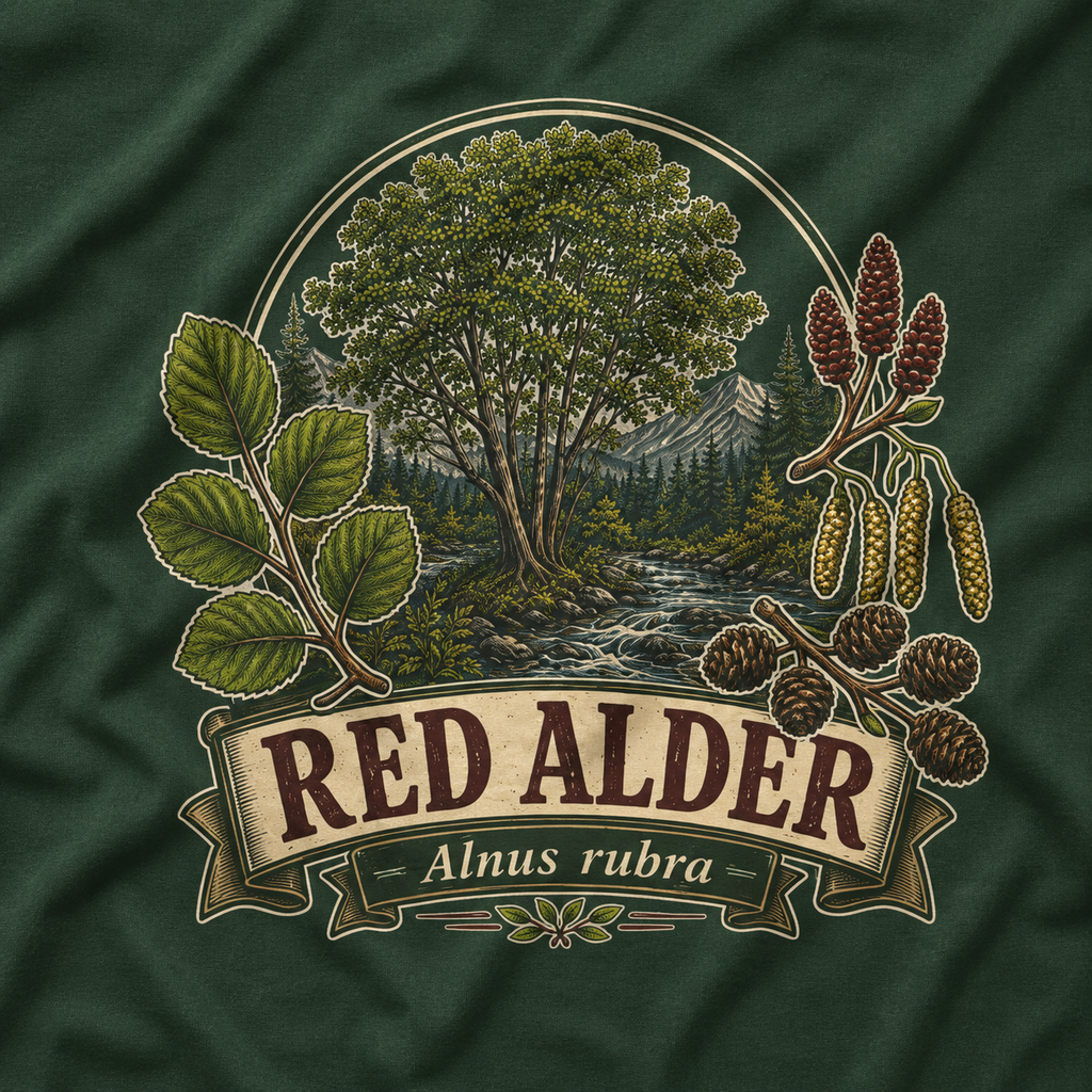 Red Alder, Alnus rubra T‑Shirt