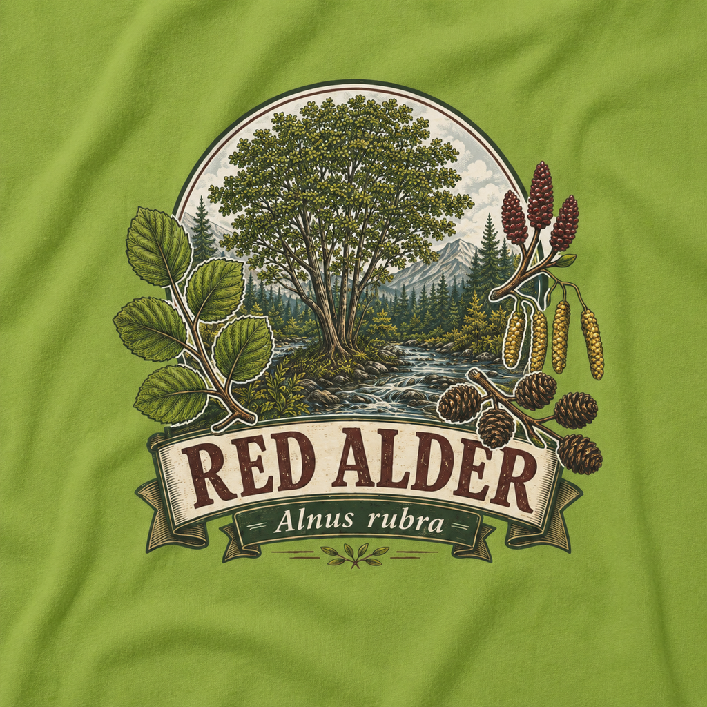 Red Alder, Alnus rubra T‑Shirt