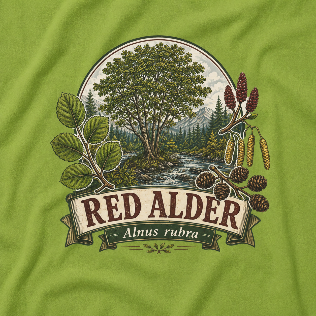 Red Alder, Alnus rubra T‑Shirt