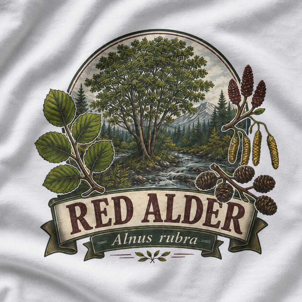 Red Alder, Alnus rubra T‑Shirt