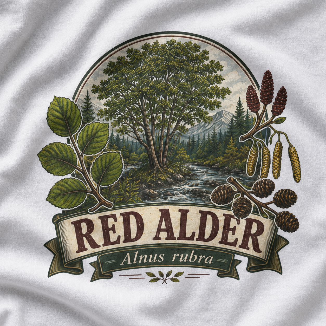 Red Alder, Alnus rubra T‑Shirt