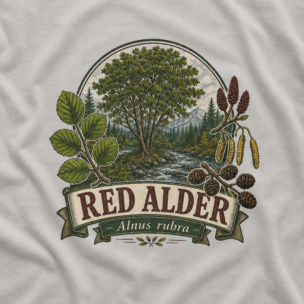 Red Alder, Alnus rubra T‑Shirt