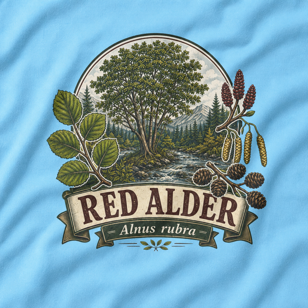 Red Alder, Alnus rubra T‑Shirt