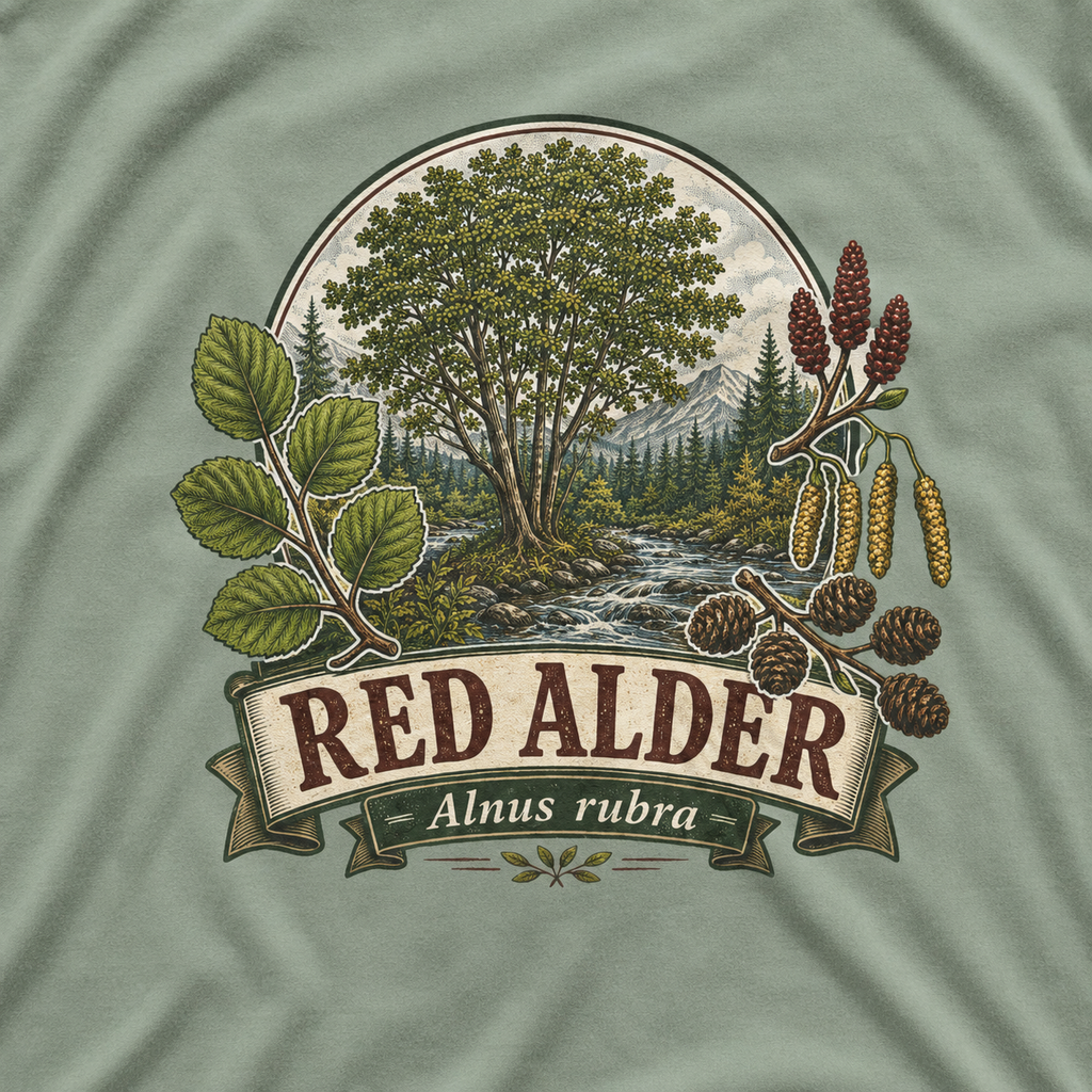 Red Alder, Alnus rubra T‑Shirt