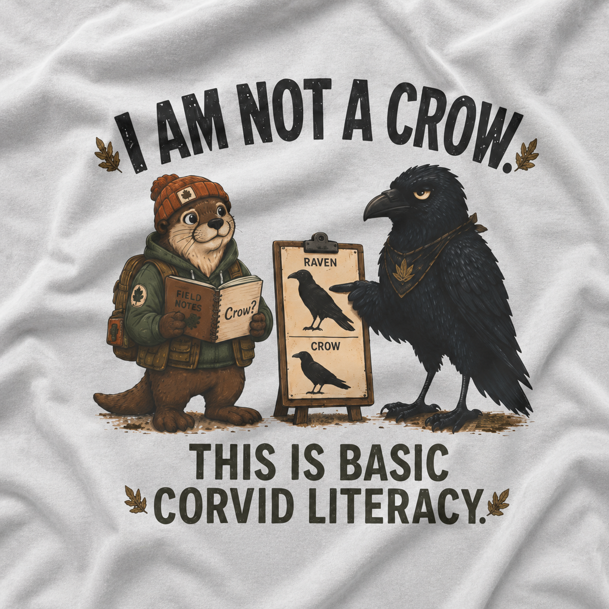 I am Not a Crow, This is Basic Covid Literacy Otto and Echo T‑Shirt