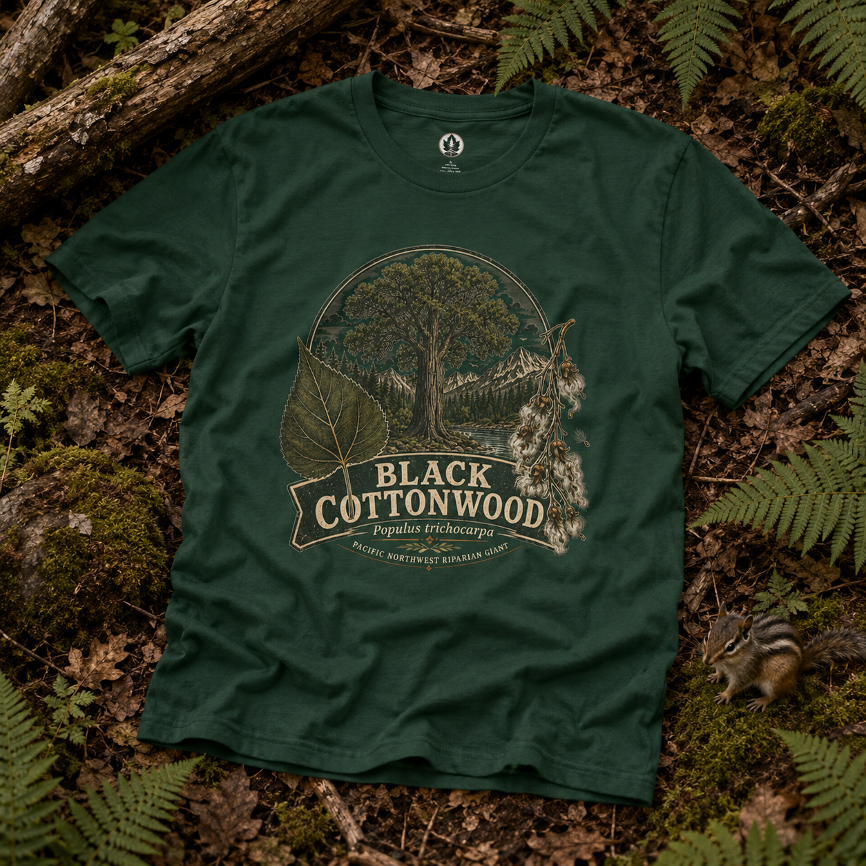 Black Cottonwood, Populus trichocarpa T‑Shirt