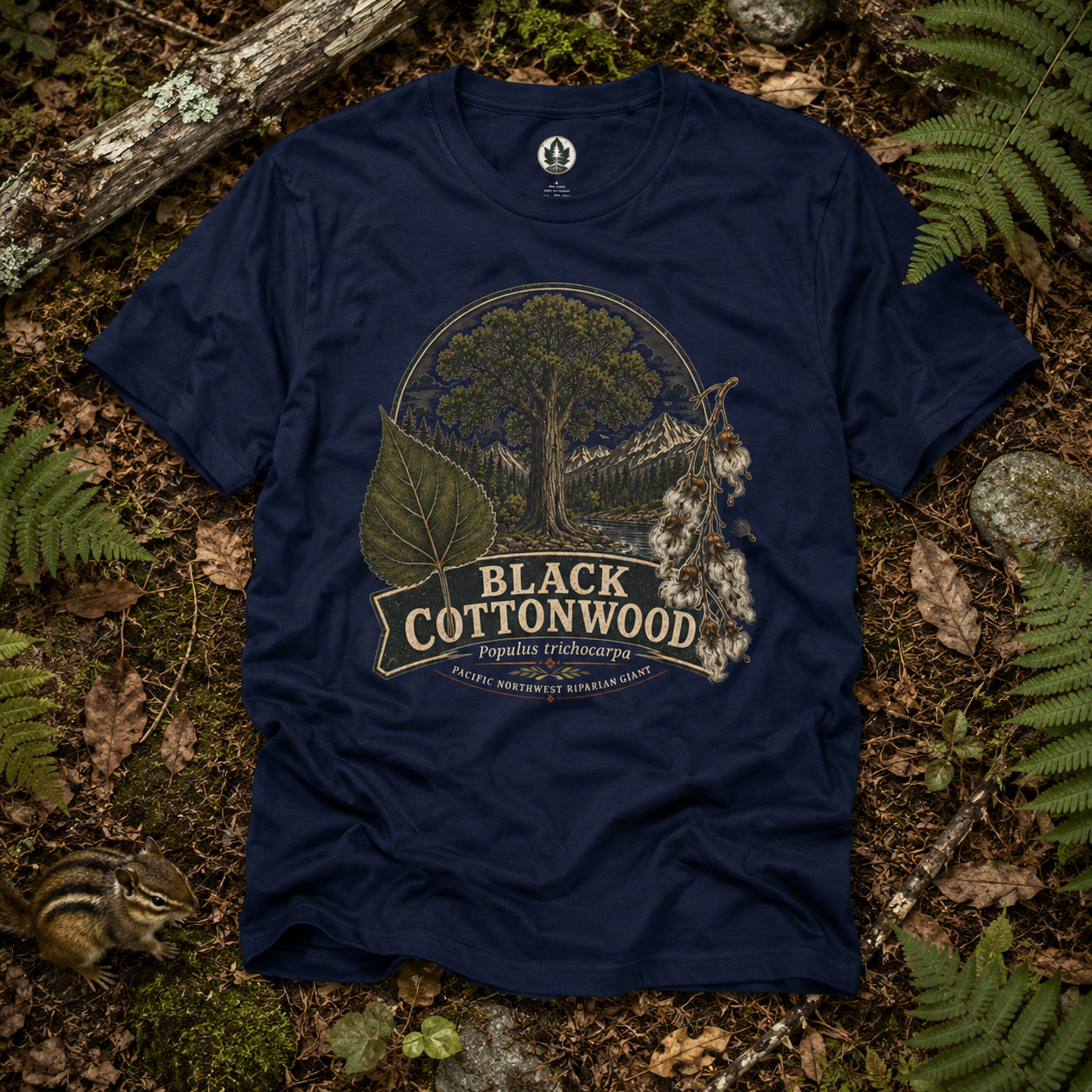 Black Cottonwood, Populus trichocarpa T‑Shirt