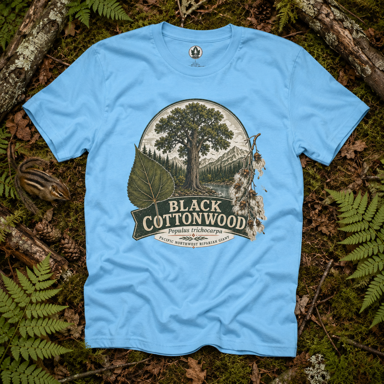Black Cottonwood, Populus trichocarpa T‑Shirt
