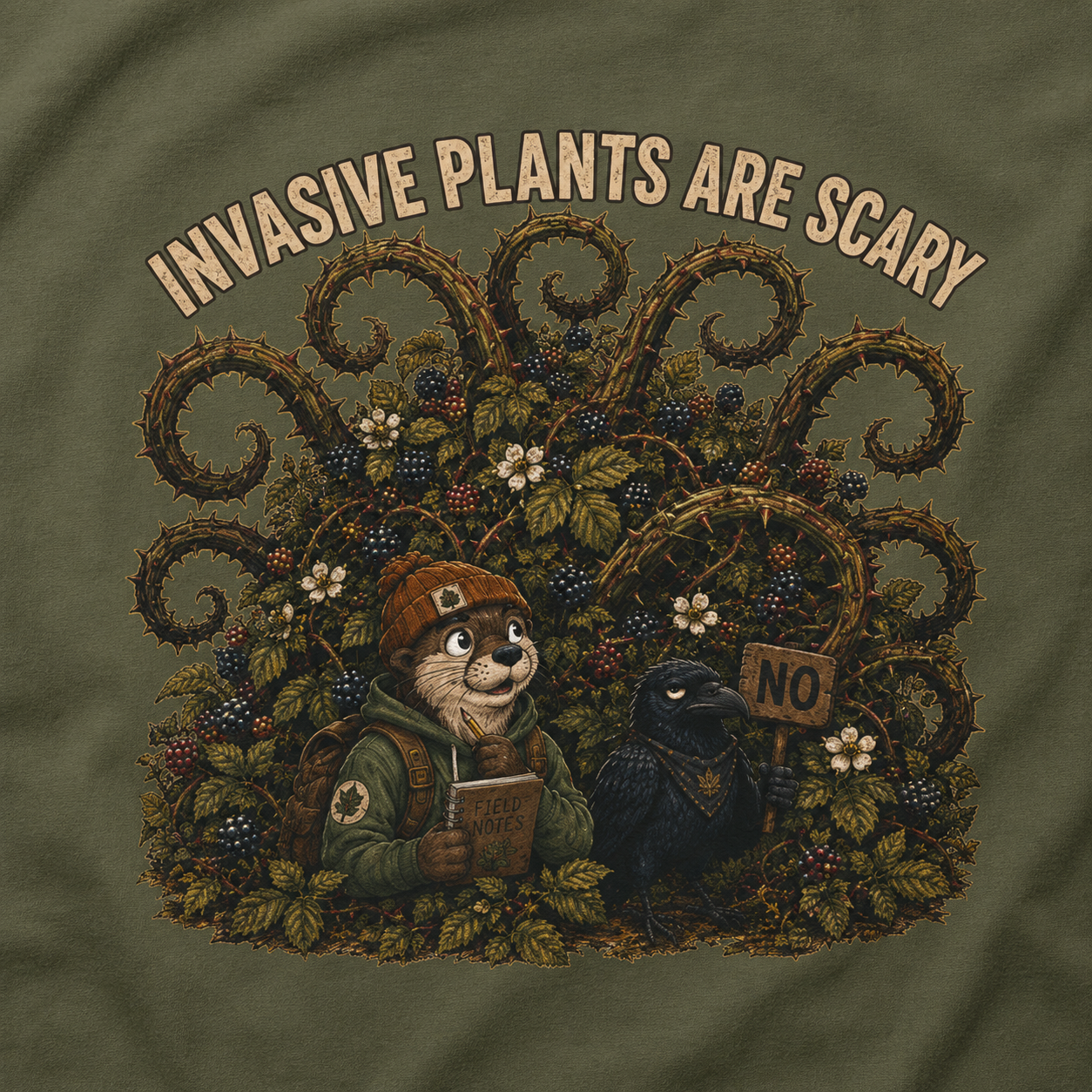 Invasive Plants are Scary Otto and Echo T‑Shirt