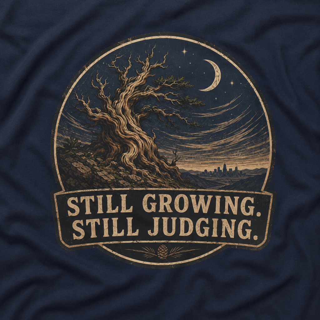 Still Growing, Still Judging Version Two T‑Shirt (Part of the Trees are Ancient Collection)