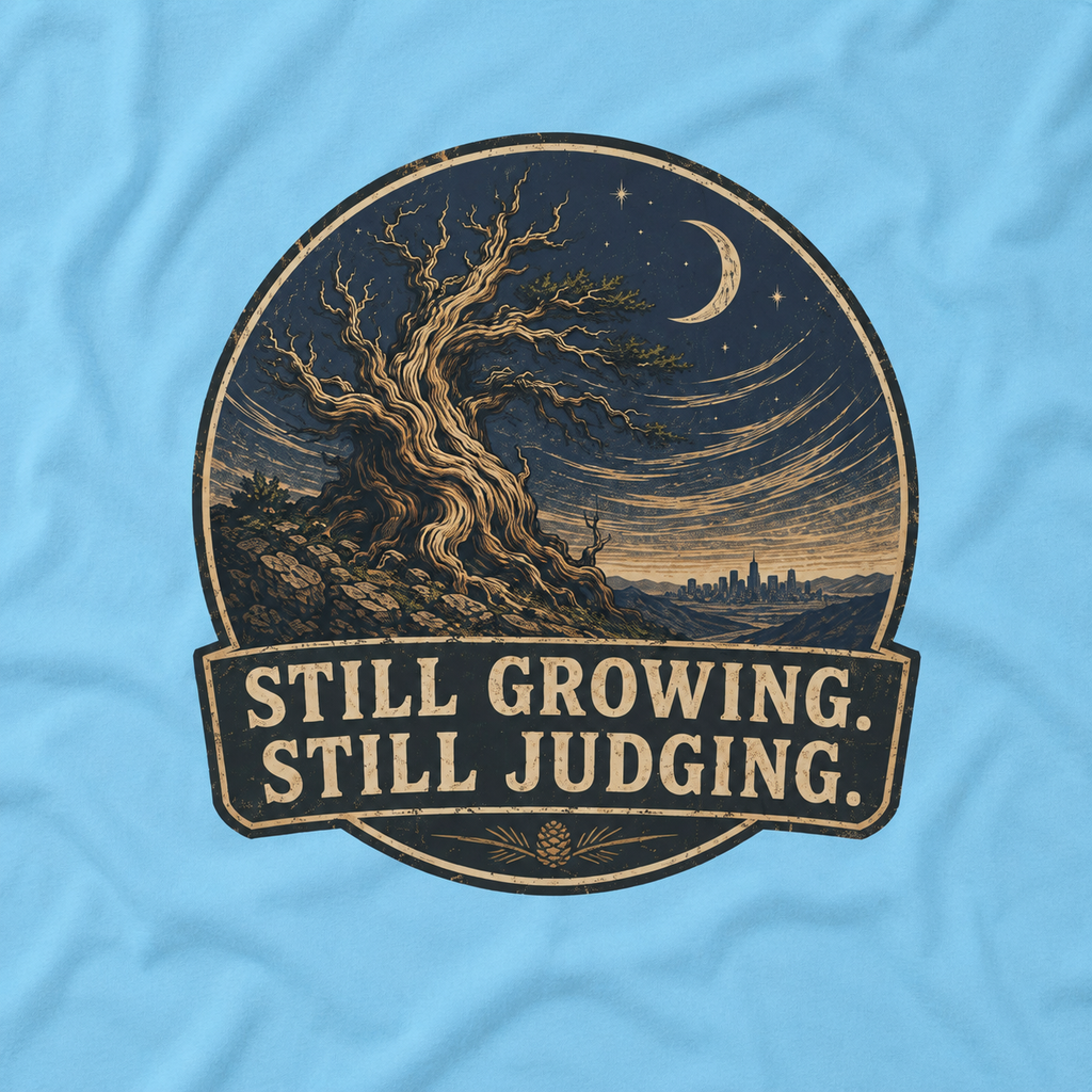 Still Growing, Still Judging Version Two T‑Shirt (Part of the Trees are Ancient Collection)
