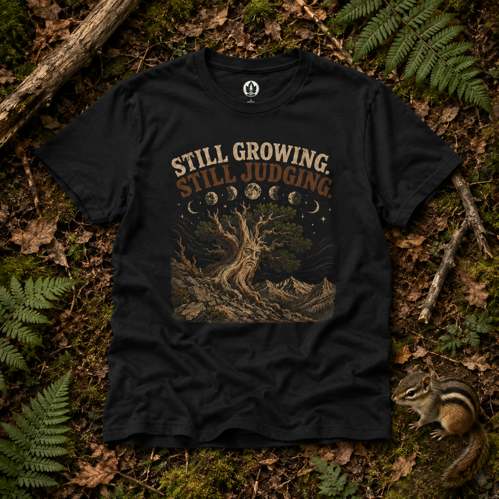 Still Growing, Still Judging Version Three T‑Shirt (Part of the Trees are Ancient Collection)