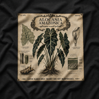 Latin Names Only. Masks Are Not Morphology. Alocasia amazonica, African Mask Plant T‑Shirt