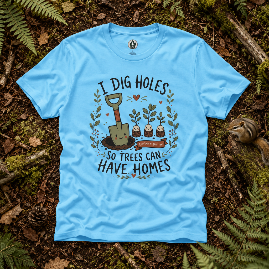 I Dig Holes So Trees Can Have Homes Version One (Gardening Good Vibes Series) T‑Shirt