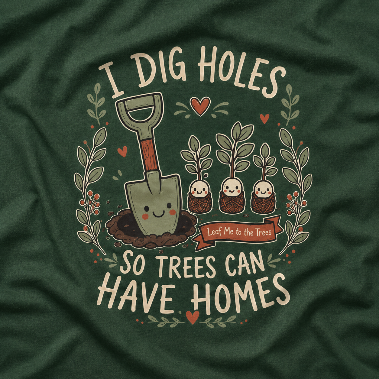I Dig Holes So Trees Can Have Homes Version One (Gardening Good Vibes Series) T‑Shirt
