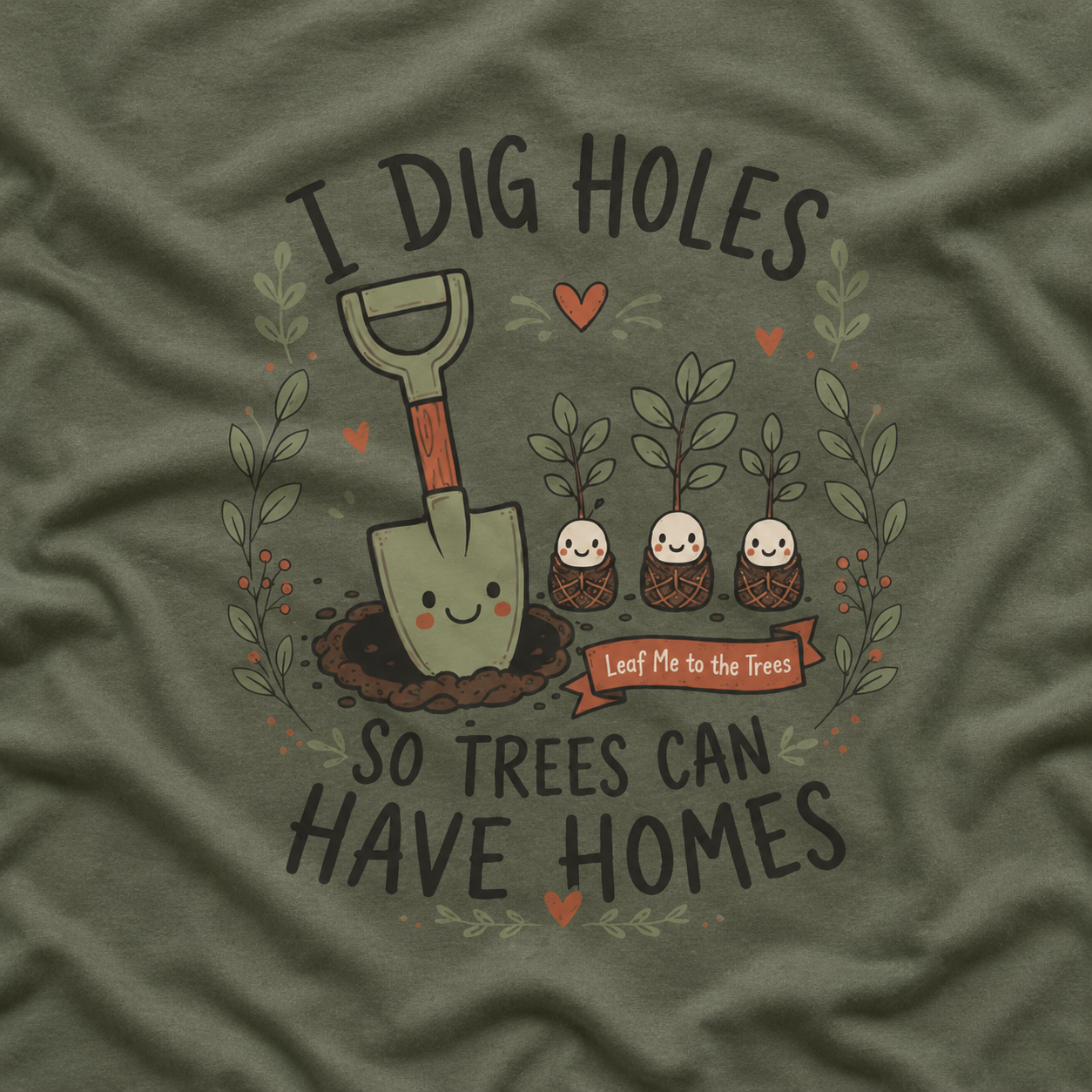 I Dig Holes So Trees Can Have Homes Version One (Gardening Good Vibes Series) T‑Shirt