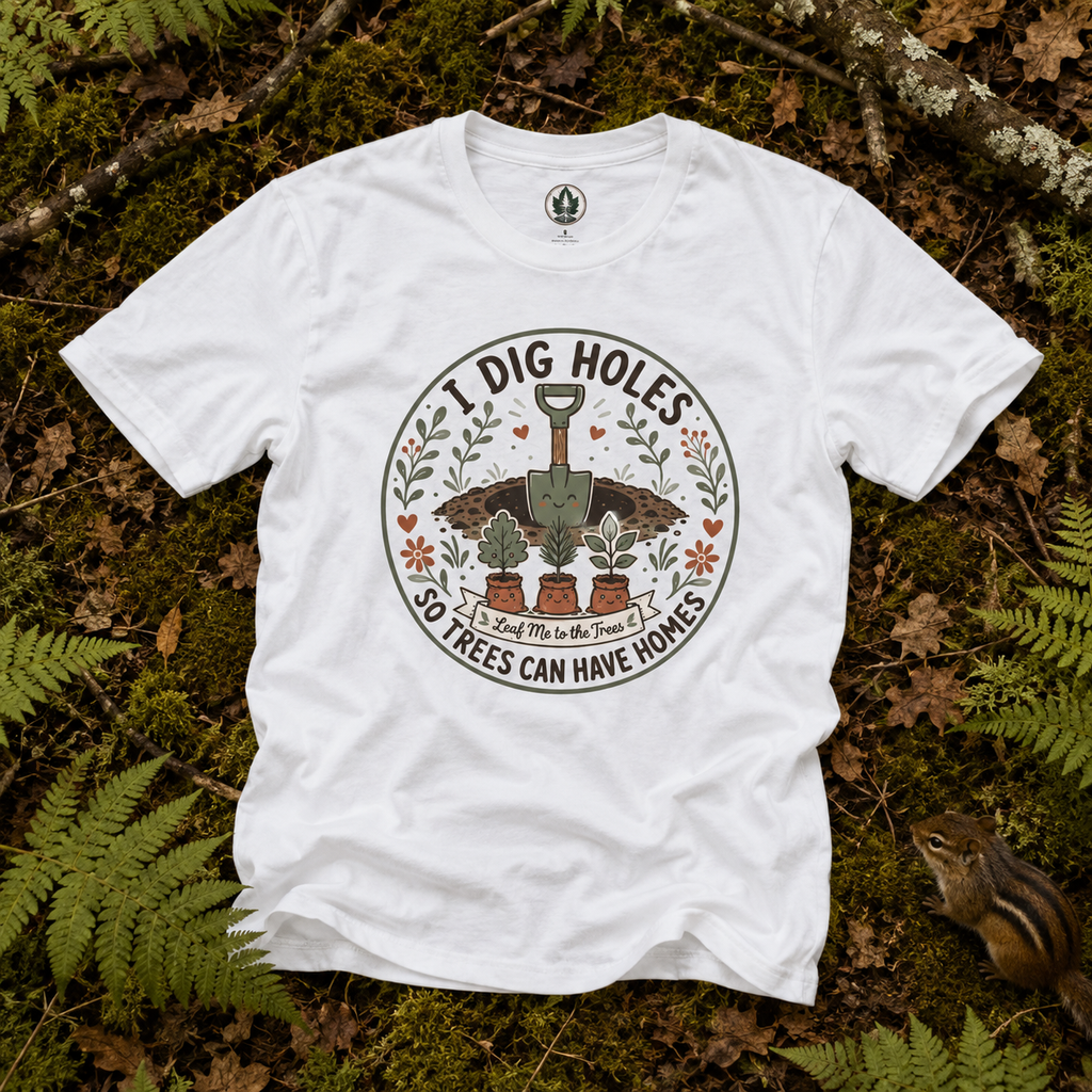I Dig Holes So Trees Can Have Homes Version Two (Gardening Good Vibes Series) T‑Shirt