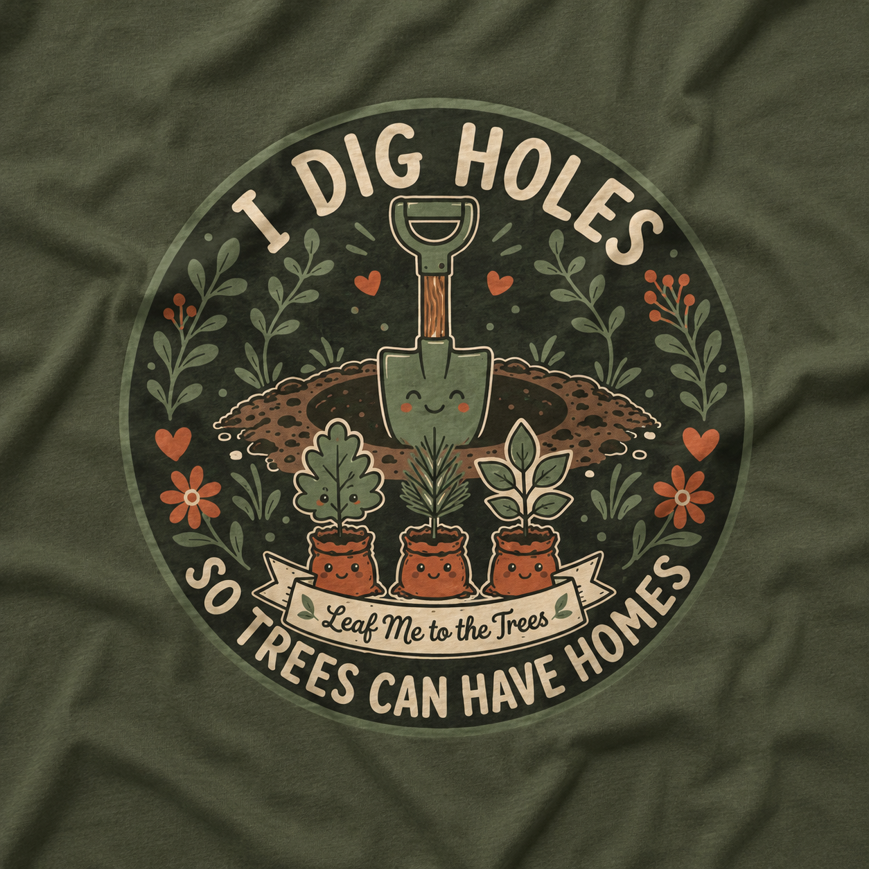 I Dig Holes So Trees Can Have Homes Version Two (Gardening Good Vibes Series) T‑Shirt