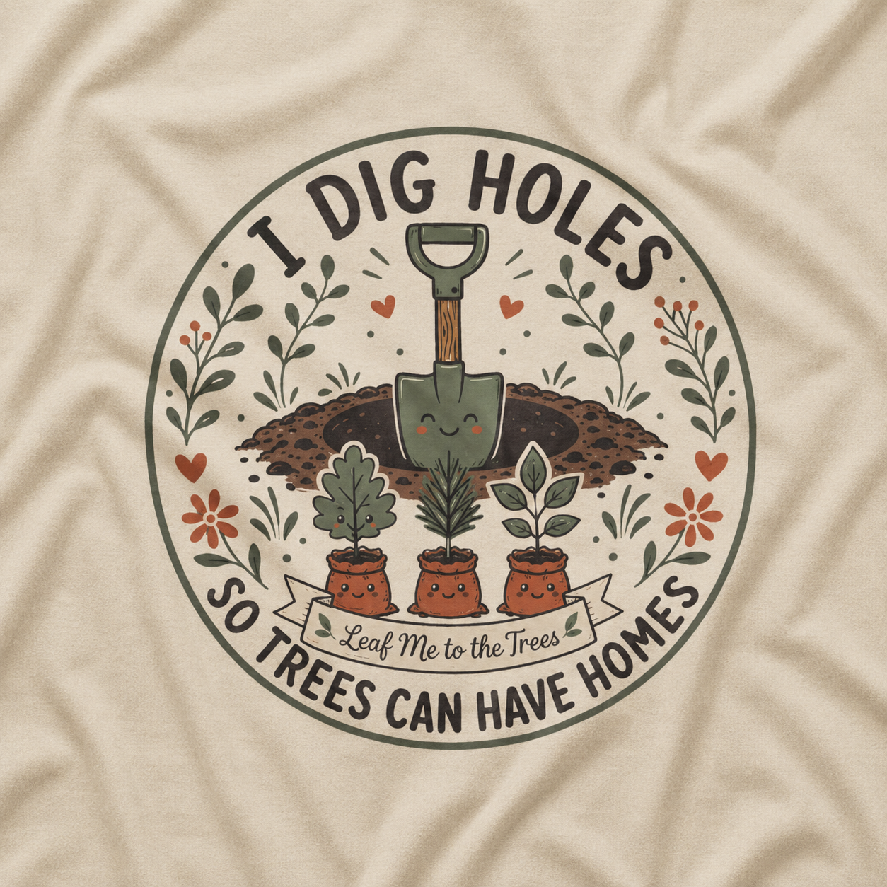 I Dig Holes So Trees Can Have Homes Version Two (Gardening Good Vibes Series) T‑Shirt