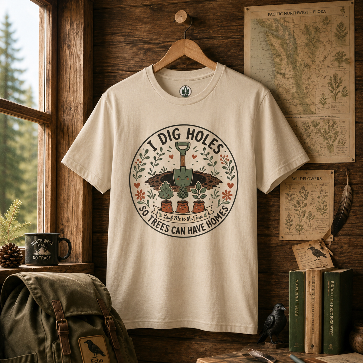 I Dig Holes So Trees Can Have Homes Version Two (Gardening Good Vibes Series) T‑Shirt