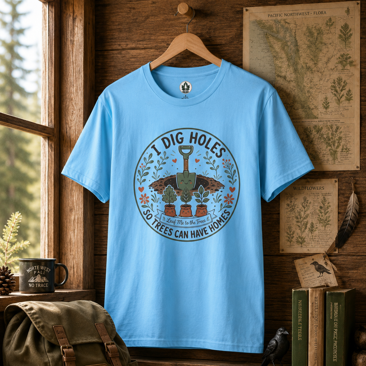 I Dig Holes So Trees Can Have Homes Version Two (Gardening Good Vibes Series) T‑Shirt