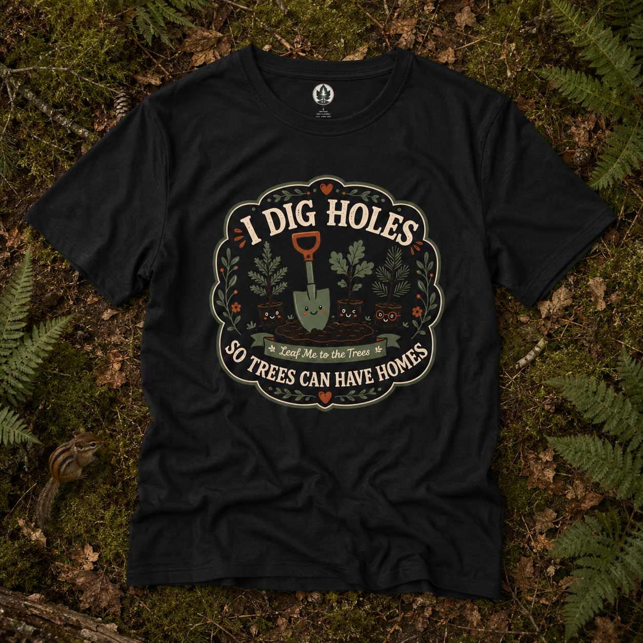 I Dig Holes So Trees Can Have Homes Version Three (Gardening Good Vibes Series) T‑Shirt