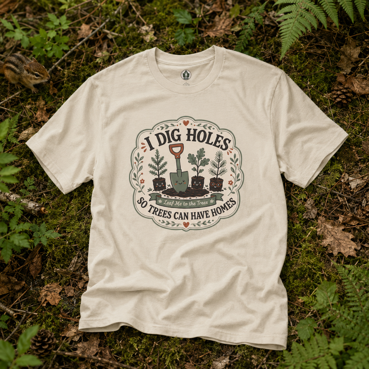 I Dig Holes So Trees Can Have Homes Version Three (Gardening Good Vibes Series) T‑Shirt
