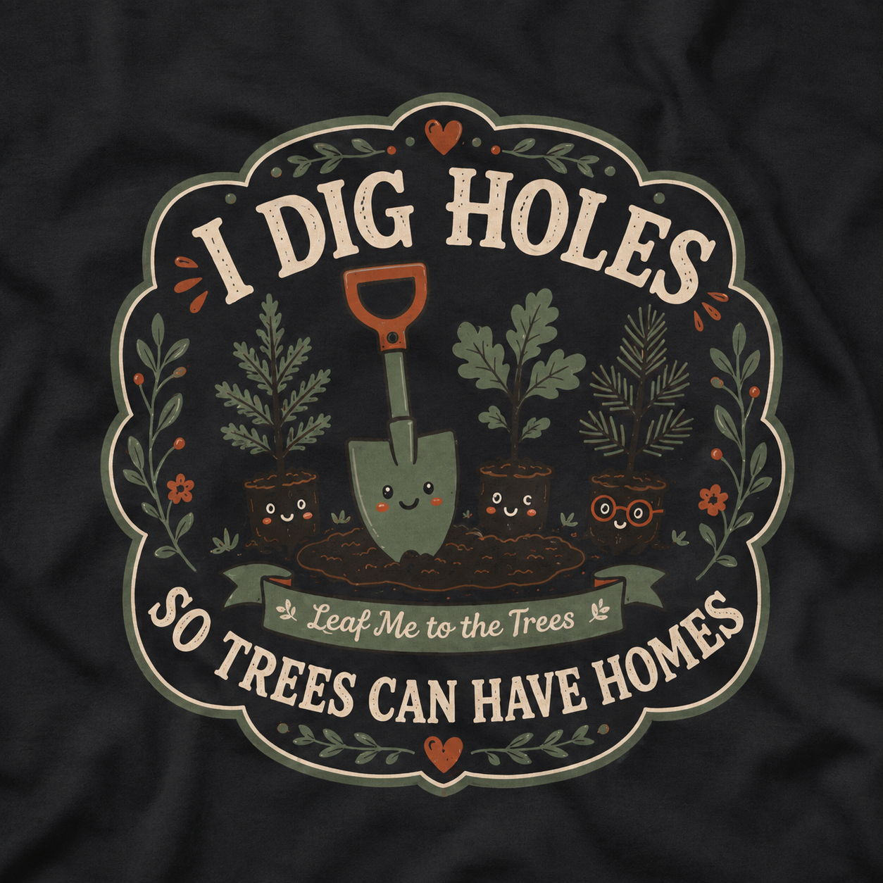 I Dig Holes So Trees Can Have Homes Version Three (Gardening Good Vibes Series) T‑Shirt