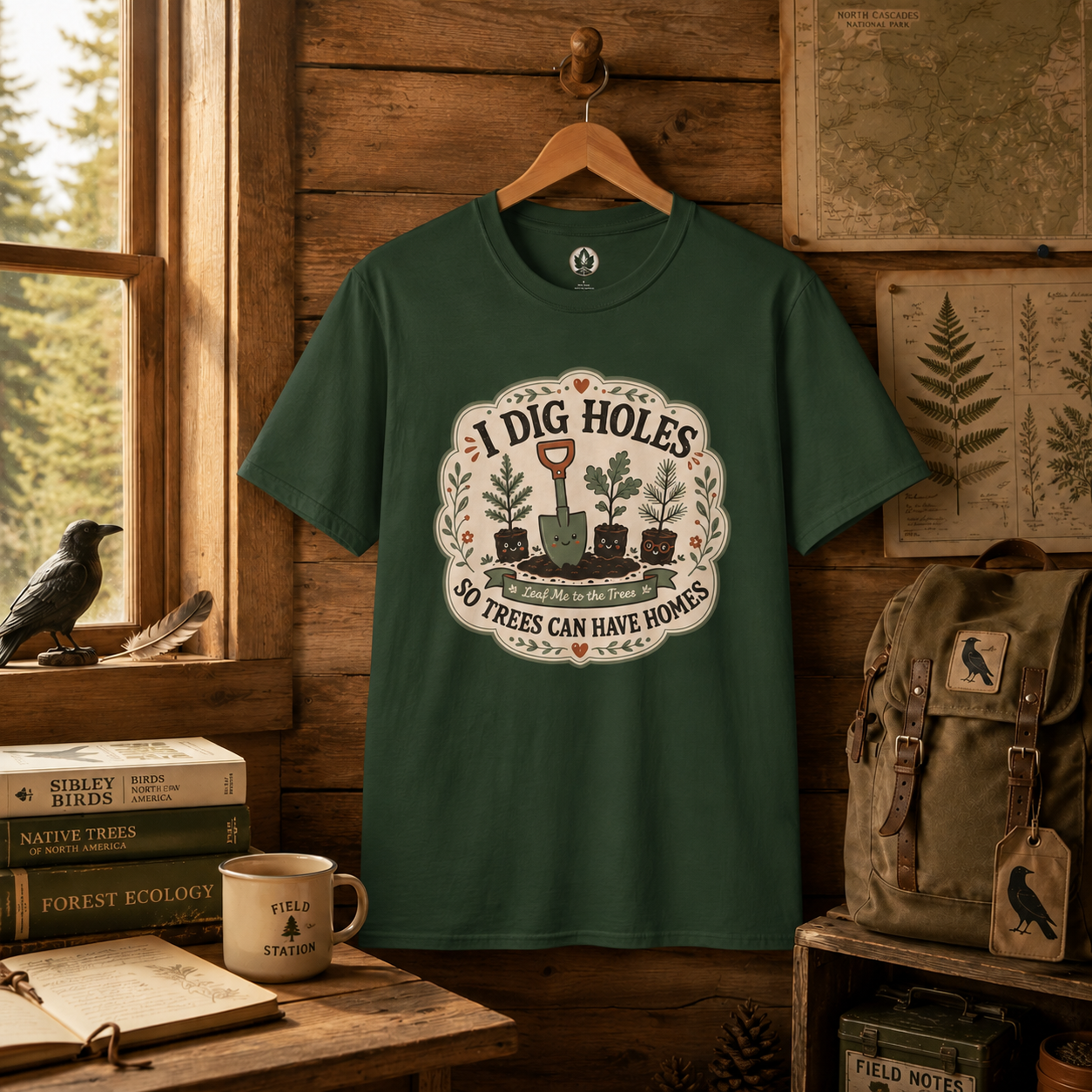 I Dig Holes So Trees Can Have Homes Version Three (Gardening Good Vibes Series) T‑Shirt