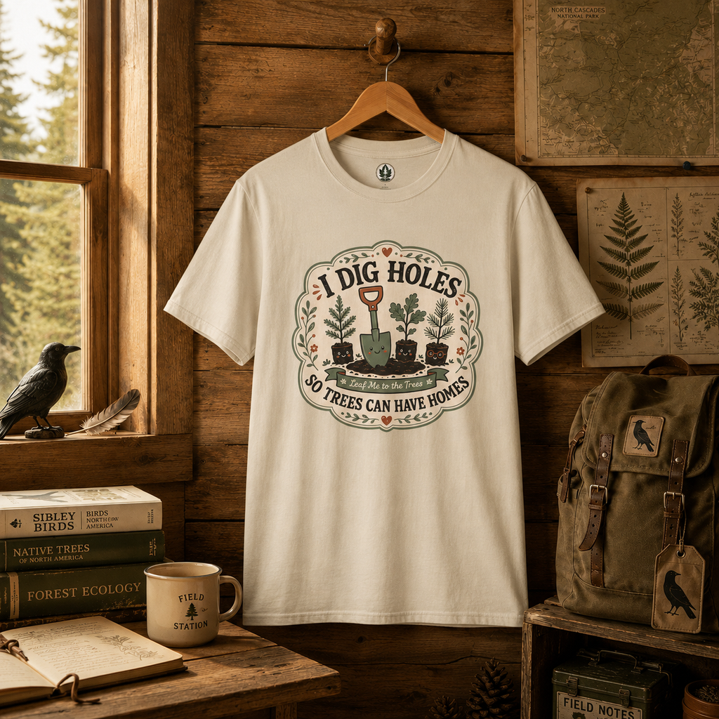 I Dig Holes So Trees Can Have Homes Version Three (Gardening Good Vibes Series) T‑Shirt