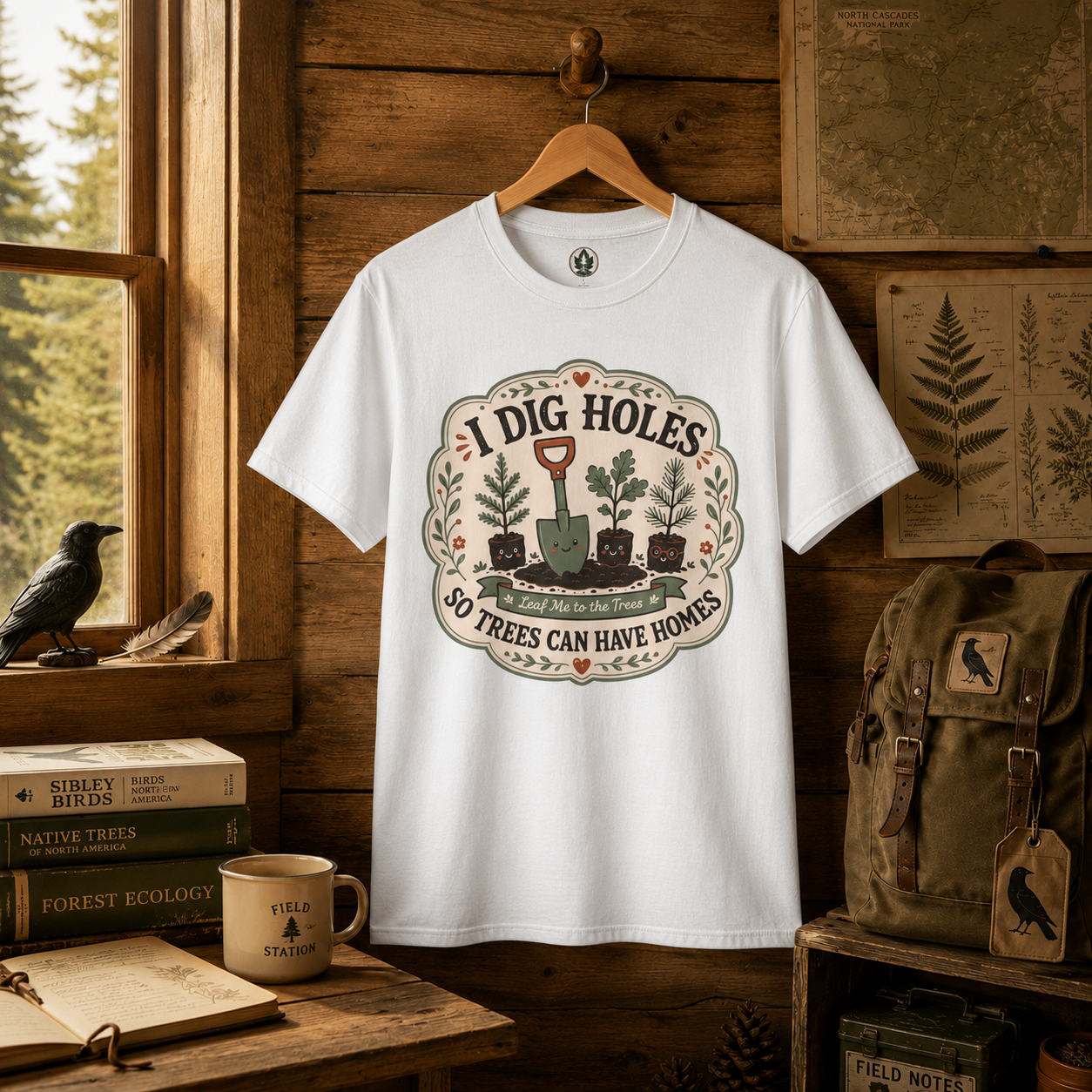 I Dig Holes So Trees Can Have Homes Version Three (Gardening Good Vibes Series) T‑Shirt