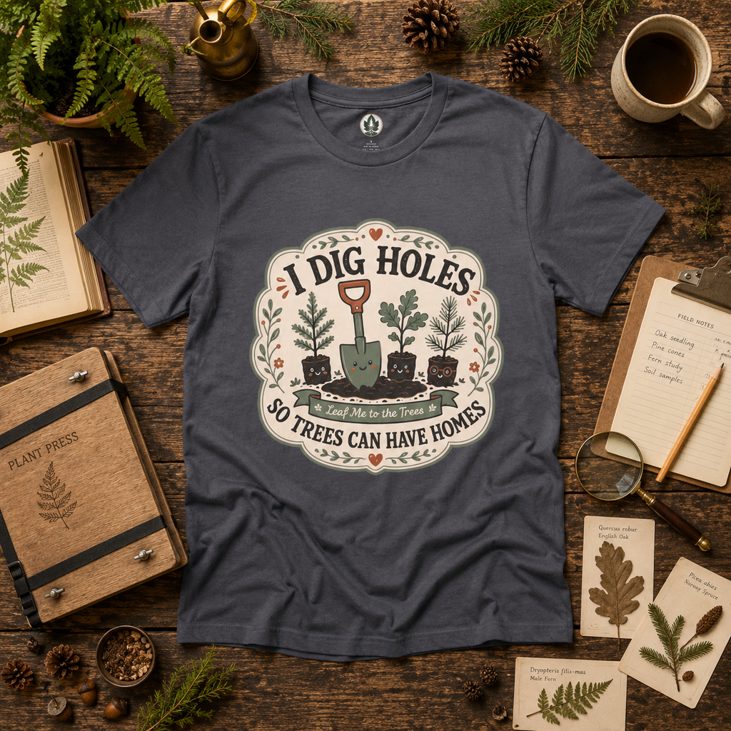 I Dig Holes So Trees Can Have Homes Version Three (Gardening Good Vibes Series) T‑Shirt