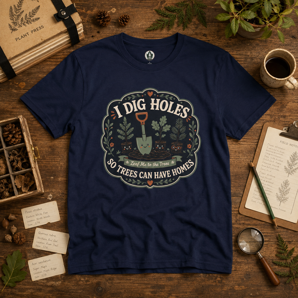 I Dig Holes So Trees Can Have Homes Version Three (Gardening Good Vibes Series) T‑Shirt