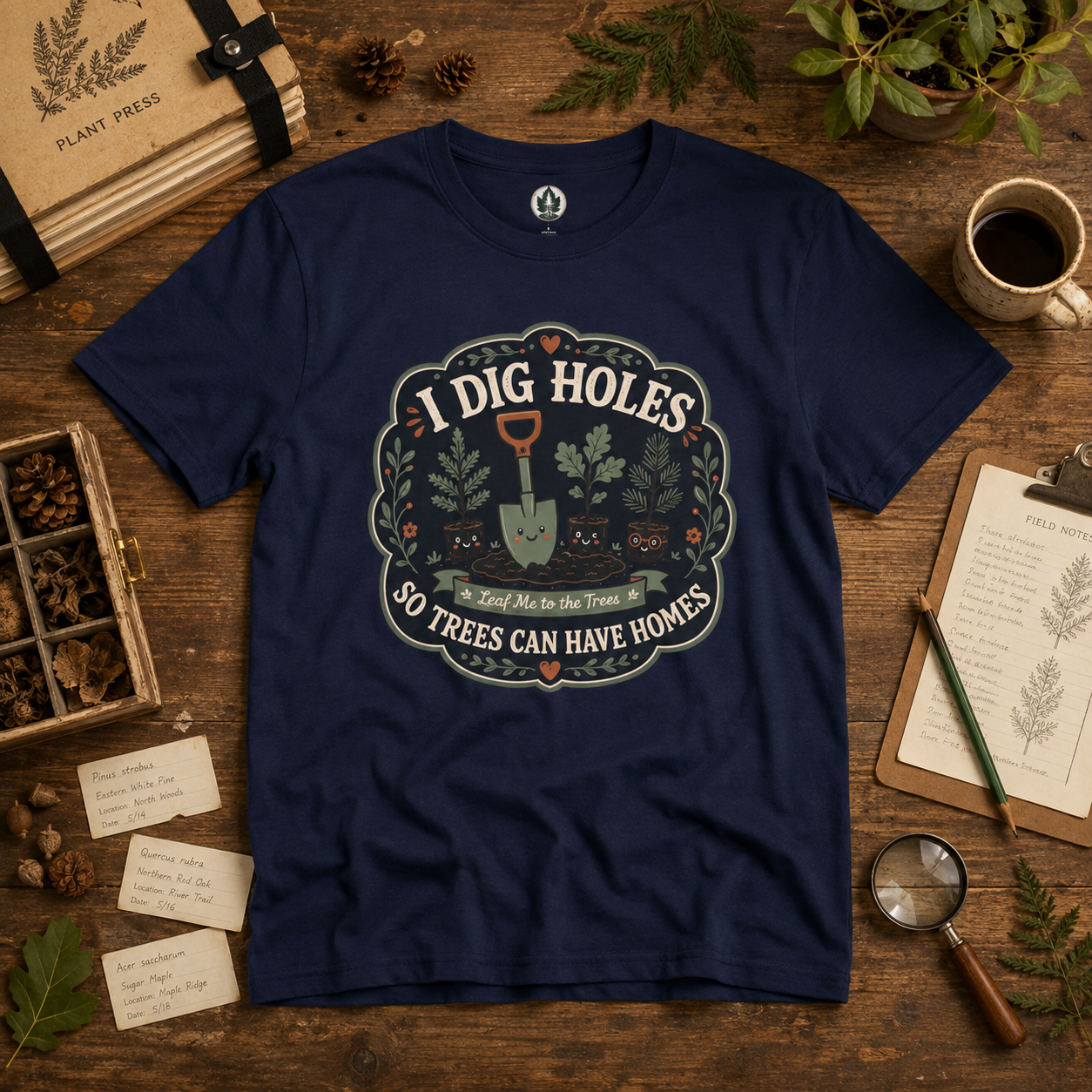 I Dig Holes So Trees Can Have Homes Version Three (Gardening Good Vibes Series) T‑Shirt