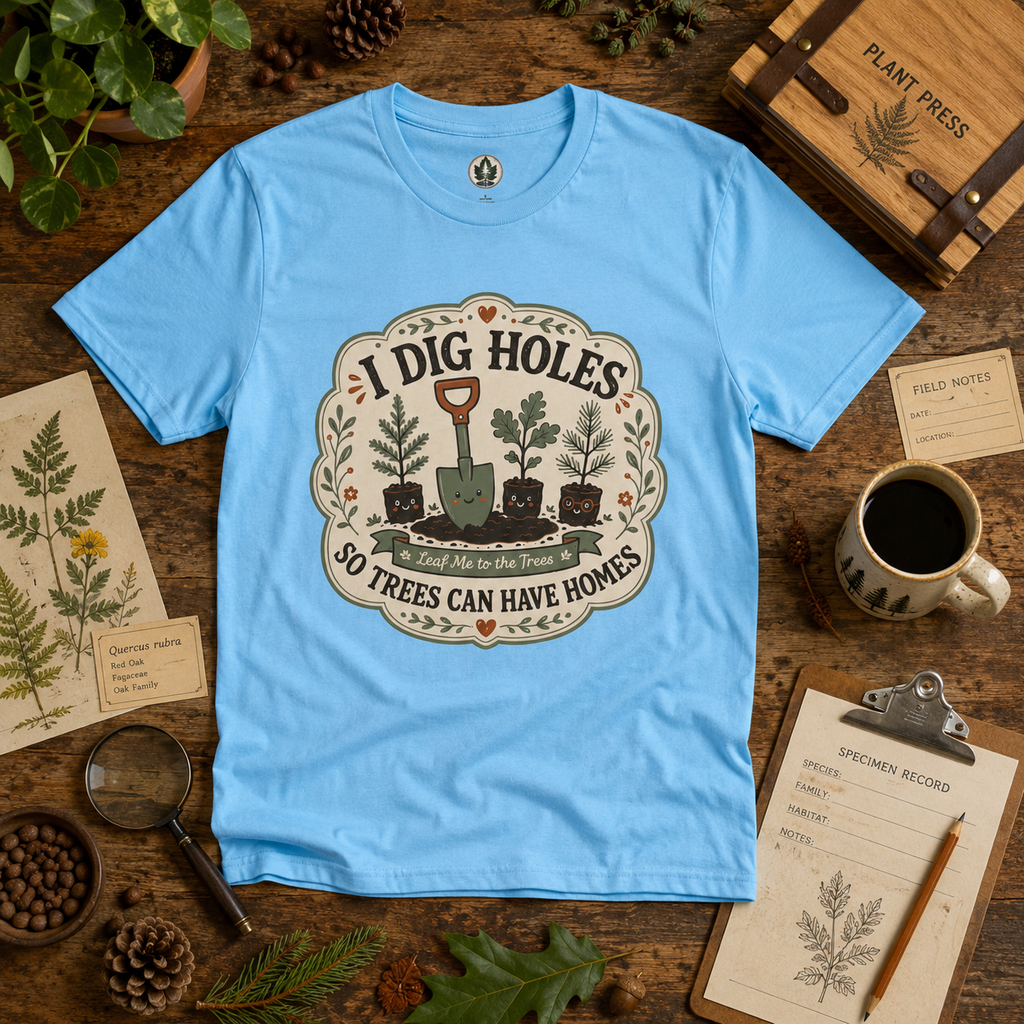 I Dig Holes So Trees Can Have Homes Version Three (Gardening Good Vibes Series) T‑Shirt