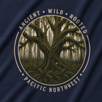 Copy of Pacific Northwest Tree T‑Shirt - "Ancient - Wild - Rooted" with Otto and Echo in the tree