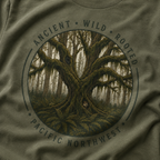 Copy of Pacific Northwest Tree T‑Shirt - "Ancient - Wild - Rooted" with Otto and Echo in the tree