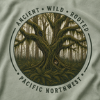 Copy of Pacific Northwest Tree T‑Shirt - "Ancient - Wild - Rooted" with Otto and Echo in the tree