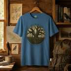 Pacific Northwest Tree T‑Shirt - "Ancient - Wild - Rooted" with Otto and Echo in the tree