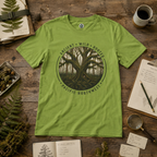 Pacific Northwest Tree T‑Shirt - "Ancient - Wild - Rooted" with Otto and Echo in the tree