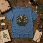 Pacific Northwest Tree T‑Shirt - "Ancient - Wild - Rooted" with Otto and Echo in the tree