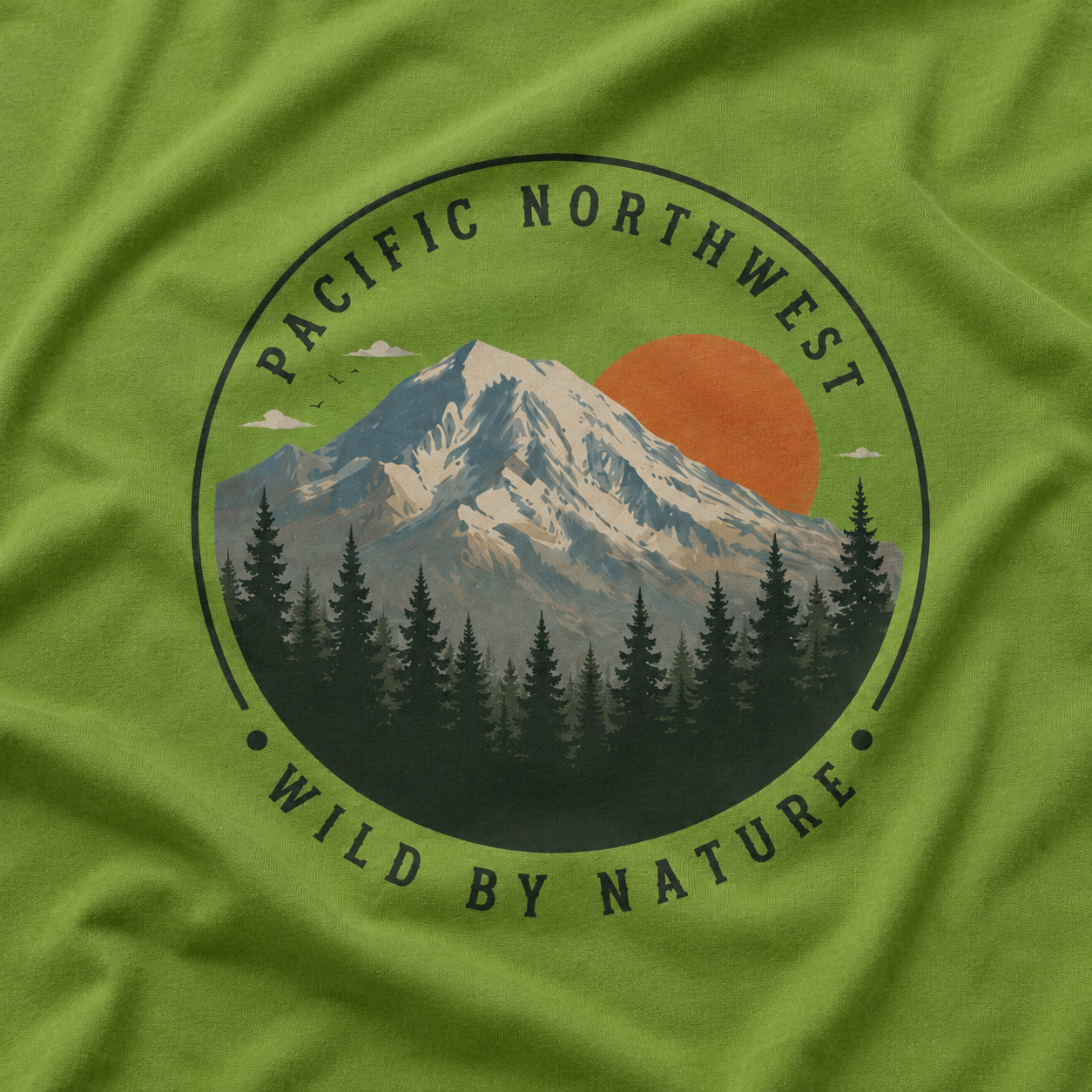 Pacific Northwest Mountain T‑Shirt — “Wild by Nature” Tee