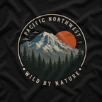 Pacific Northwest Mountain T‑Shirt — “Wild by Nature” Tee