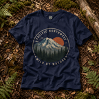 Pacific Northwest Mountain T‑Shirt — “Wild by Nature” Tee