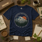 Pacific Northwest Mountain T‑Shirt — “Wild by Nature” Tee
