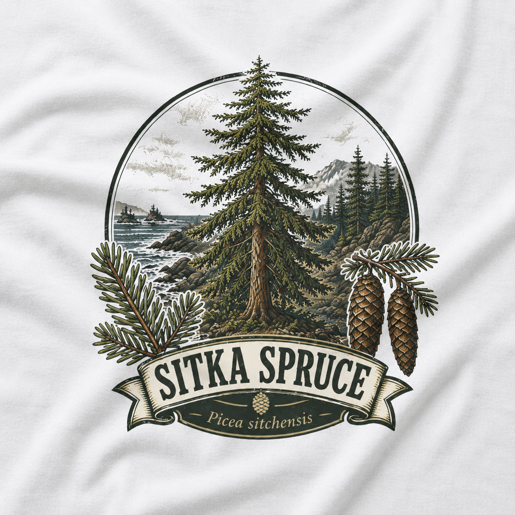 Sitka Spruce, Picea sitchensis T‑Shirt
