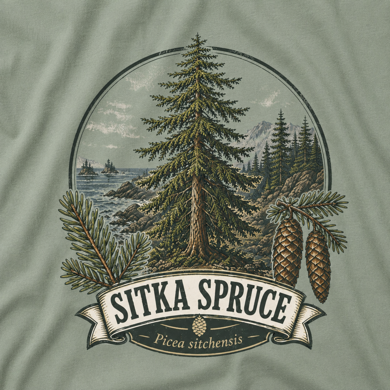 Sitka Spruce, Picea sitchensis T‑Shirt