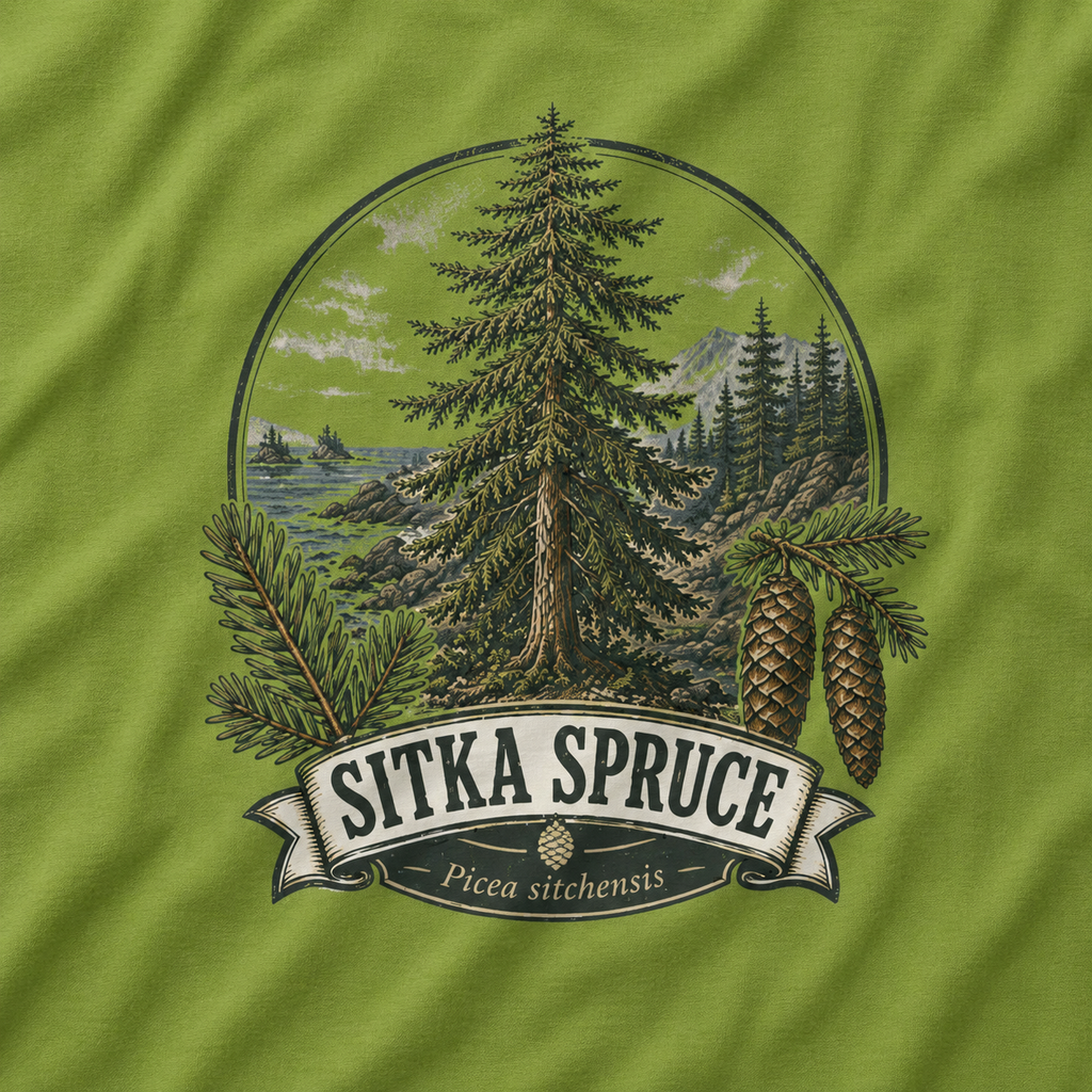 Sitka Spruce, Picea sitchensis T‑Shirt