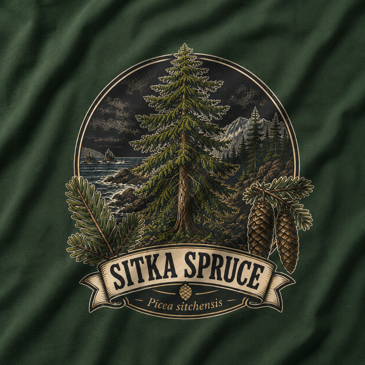 Sitka Spruce, Picea sitchensis T‑Shirt