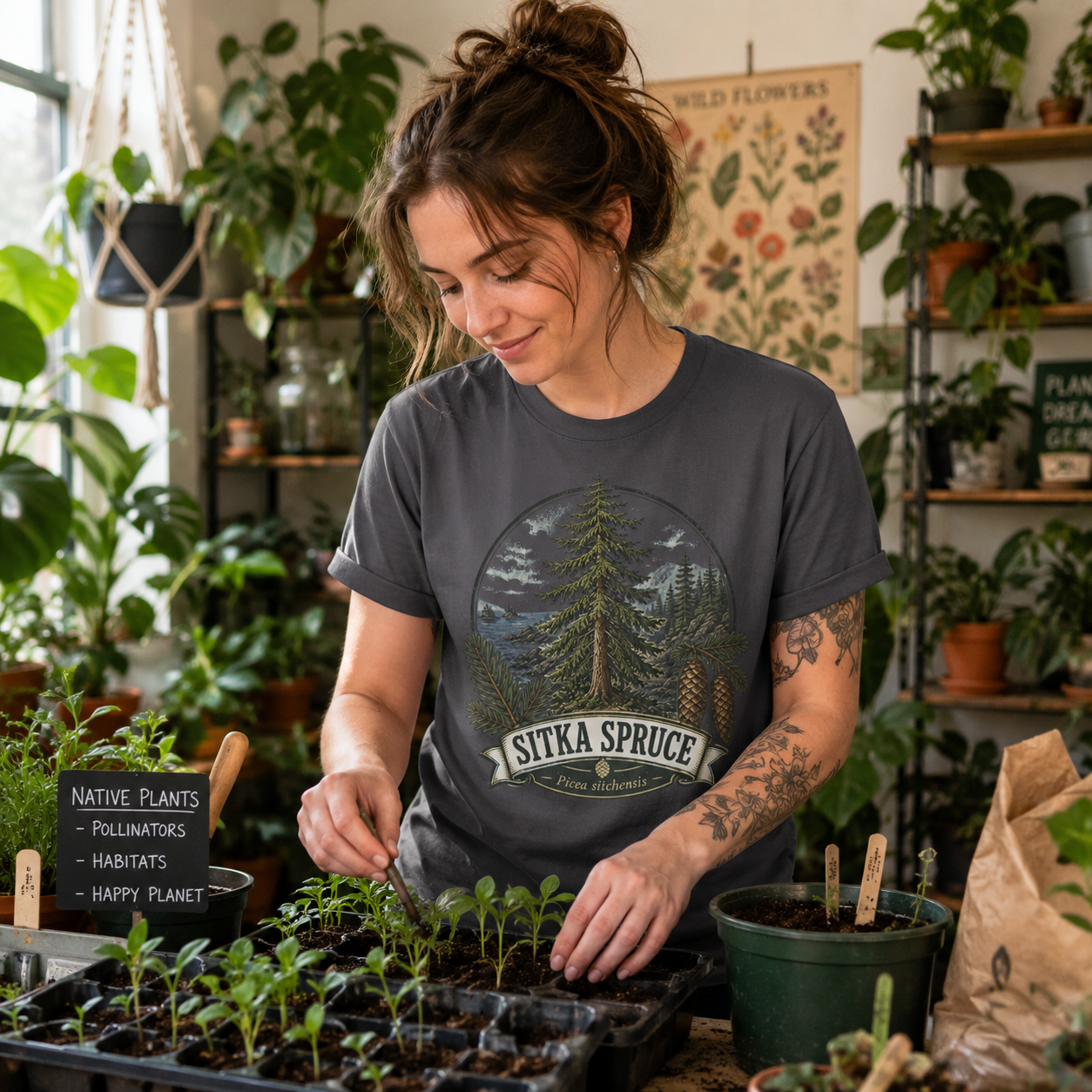 Sitka Spruce, Picea sitchensis T‑Shirt